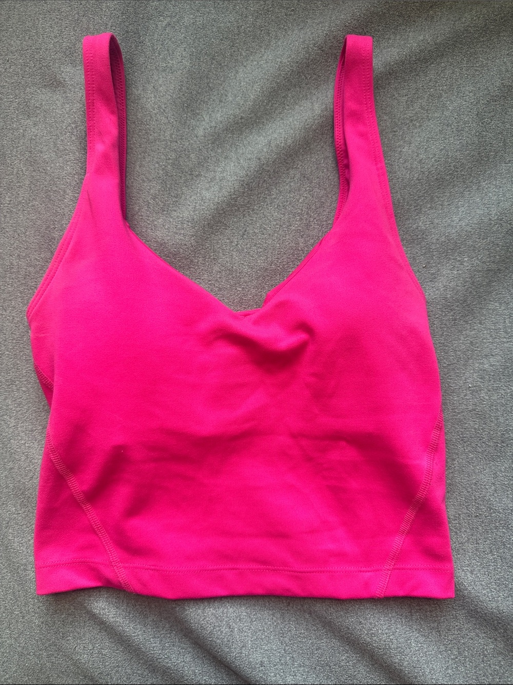 Gilly Hicks Vibrant Hot Pink Seamless V-Neck Crop Bralette